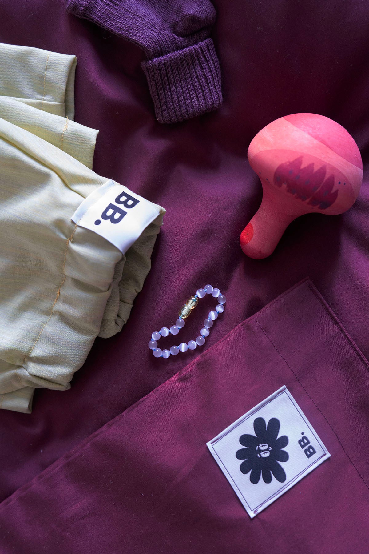 Rib strømper i bomuld - Grape Skin