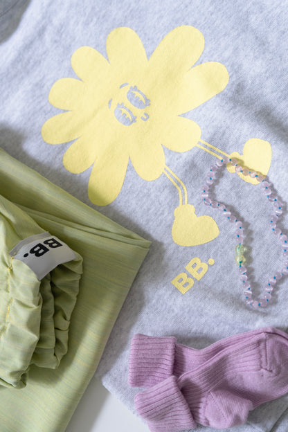 Blomsterbarn Sweat - Gul kondi