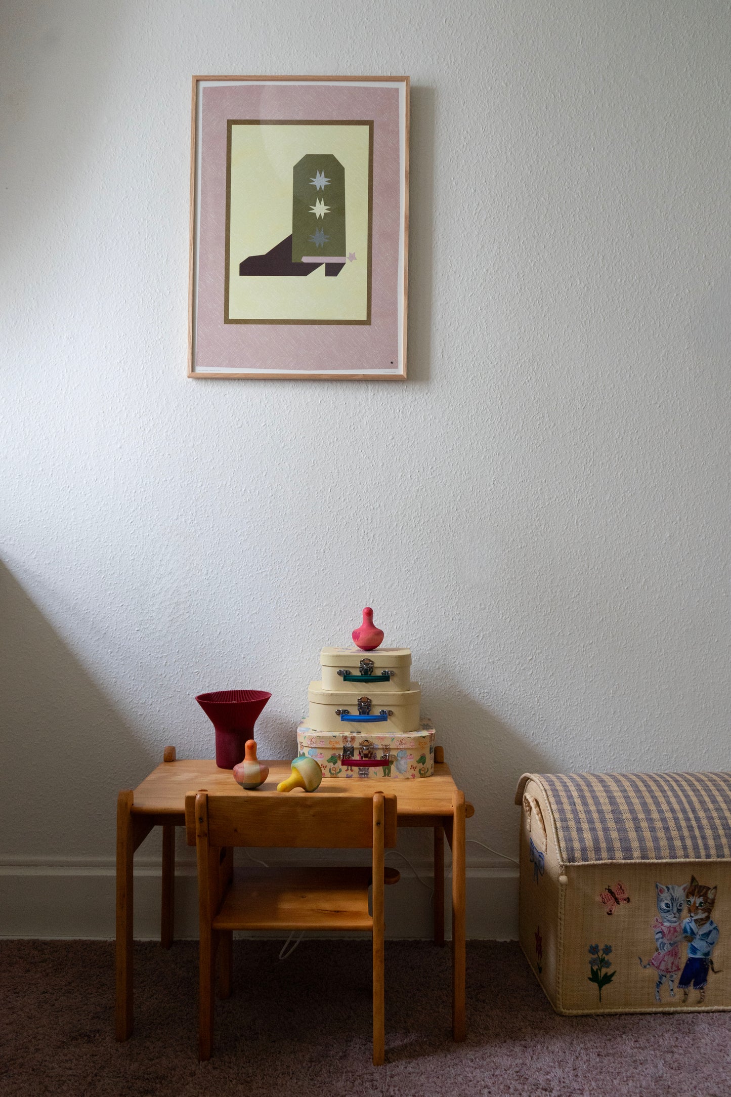 Cowboy boot plakat 50 X 70 cm - Rosa