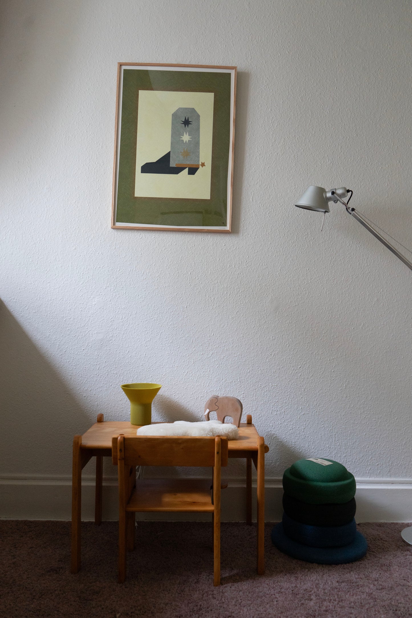 Cowboy boot plakat 50 X 70 cm - Olivengrøn