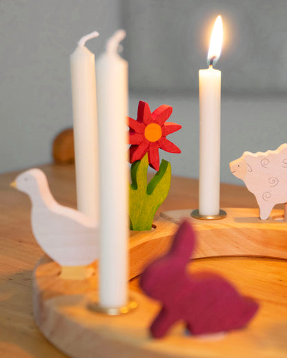 Beeswax candles - Cream colored, 12 pcs.