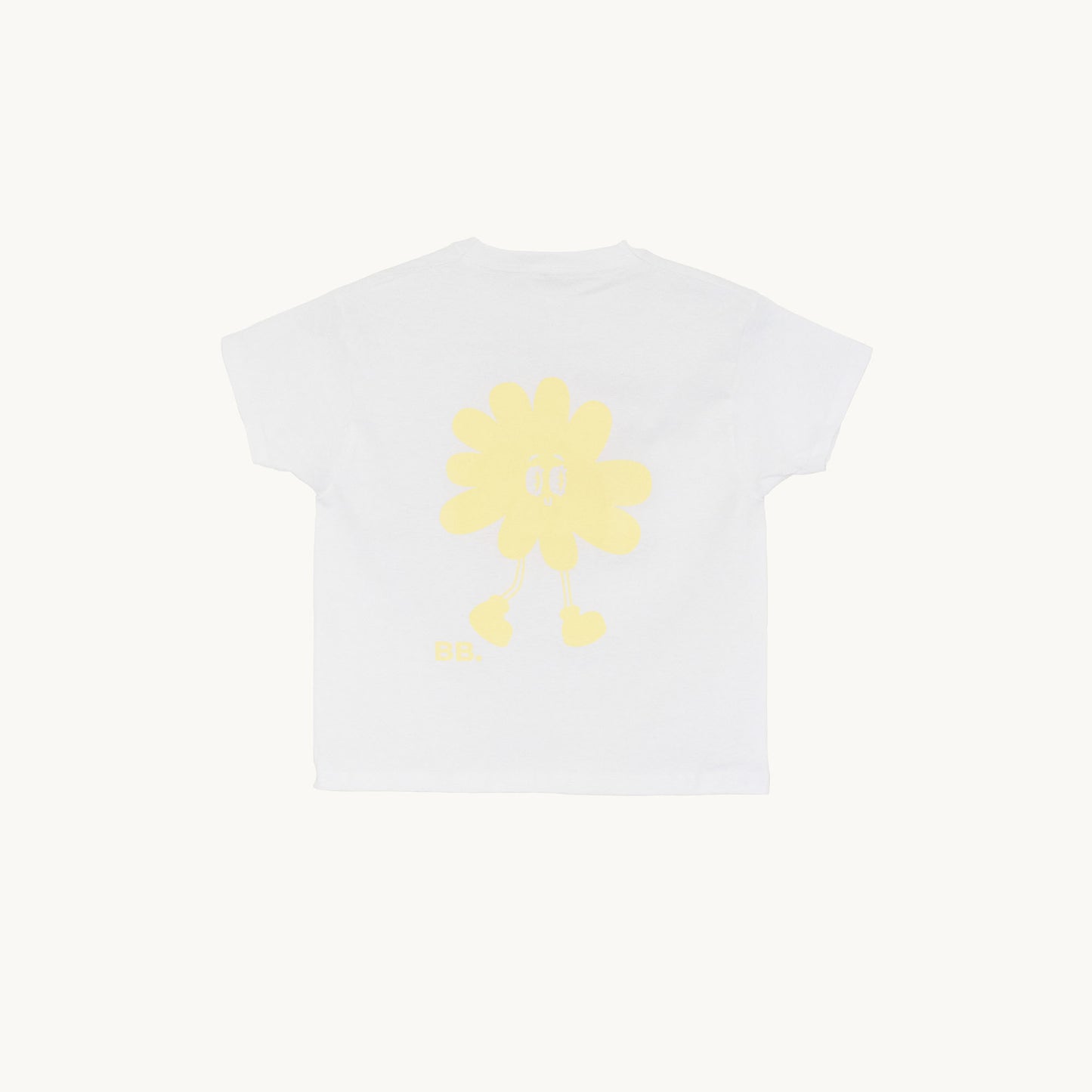 Blomsterbarn hvid tee - Gul kondi