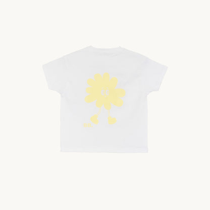 Blomsterbarn hvid tee - Gul kondi