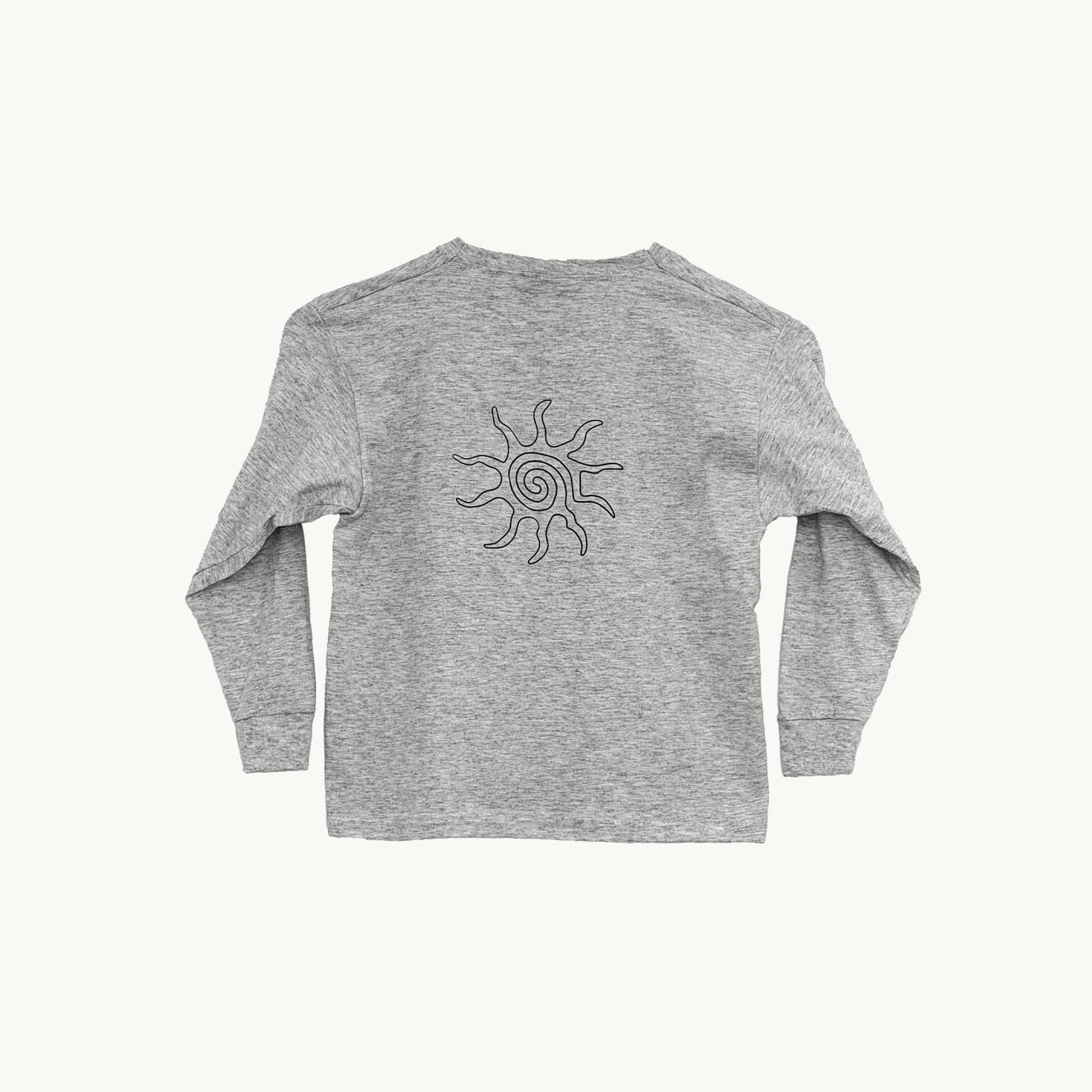 Grå langærmet tee - solmotiv