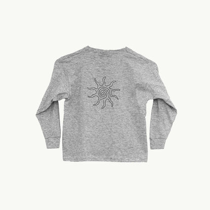 Grå langærmet tee - solmotiv