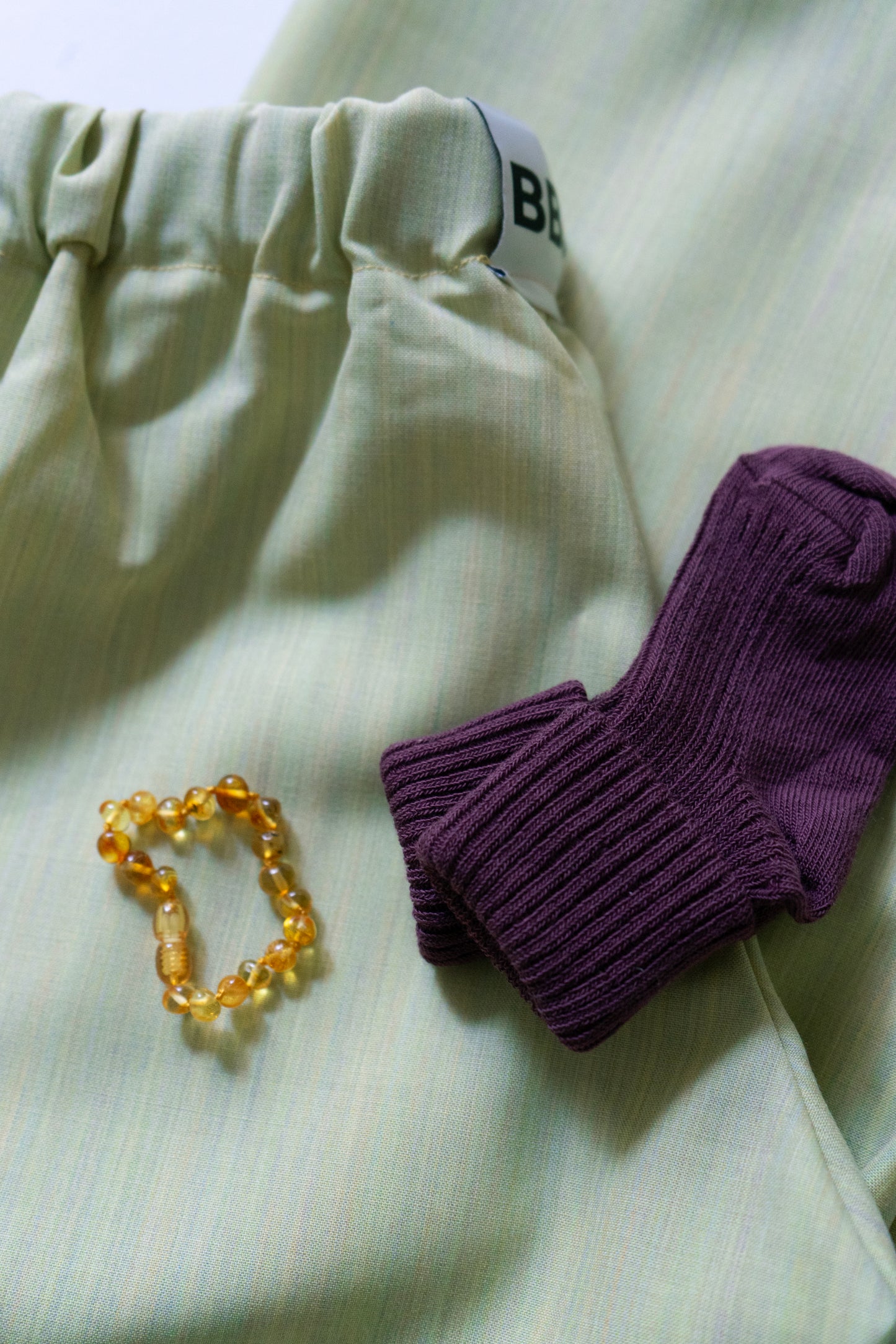 Rib strømper i bomuld - Grape Skin