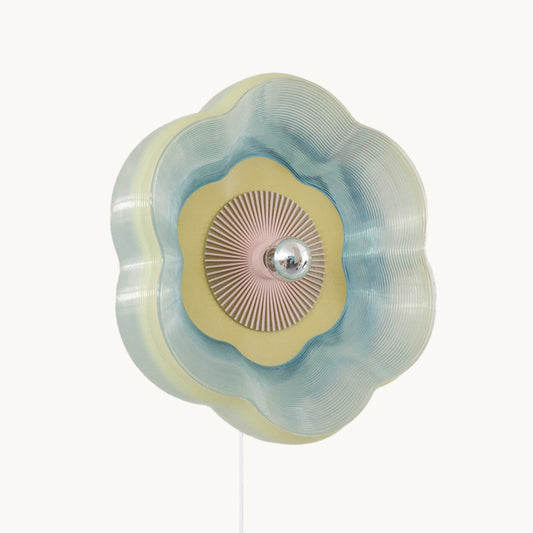 Bioplast blomsterlampe - lyseblå/lysegul