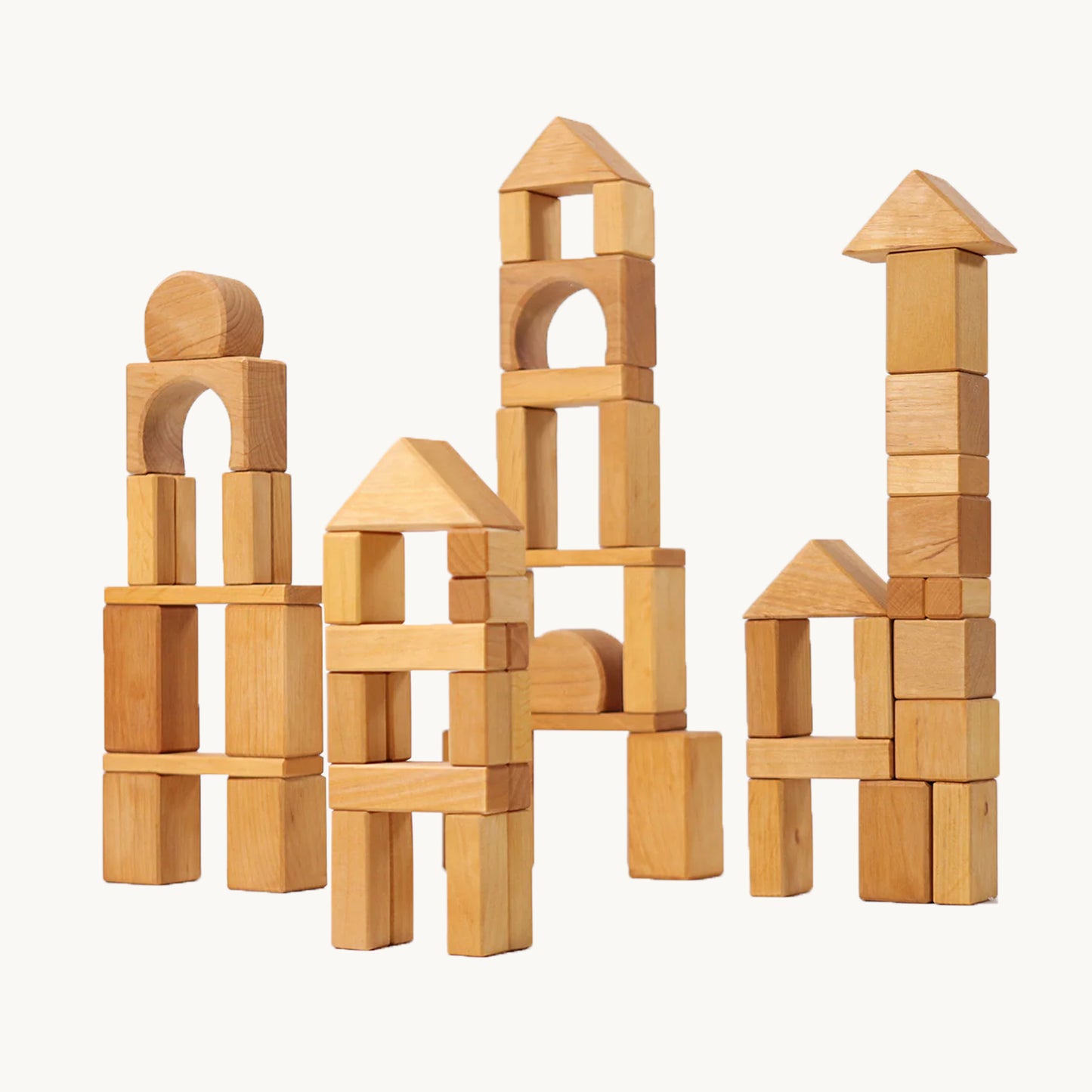 Byggeklodser i træ, 60 stk.