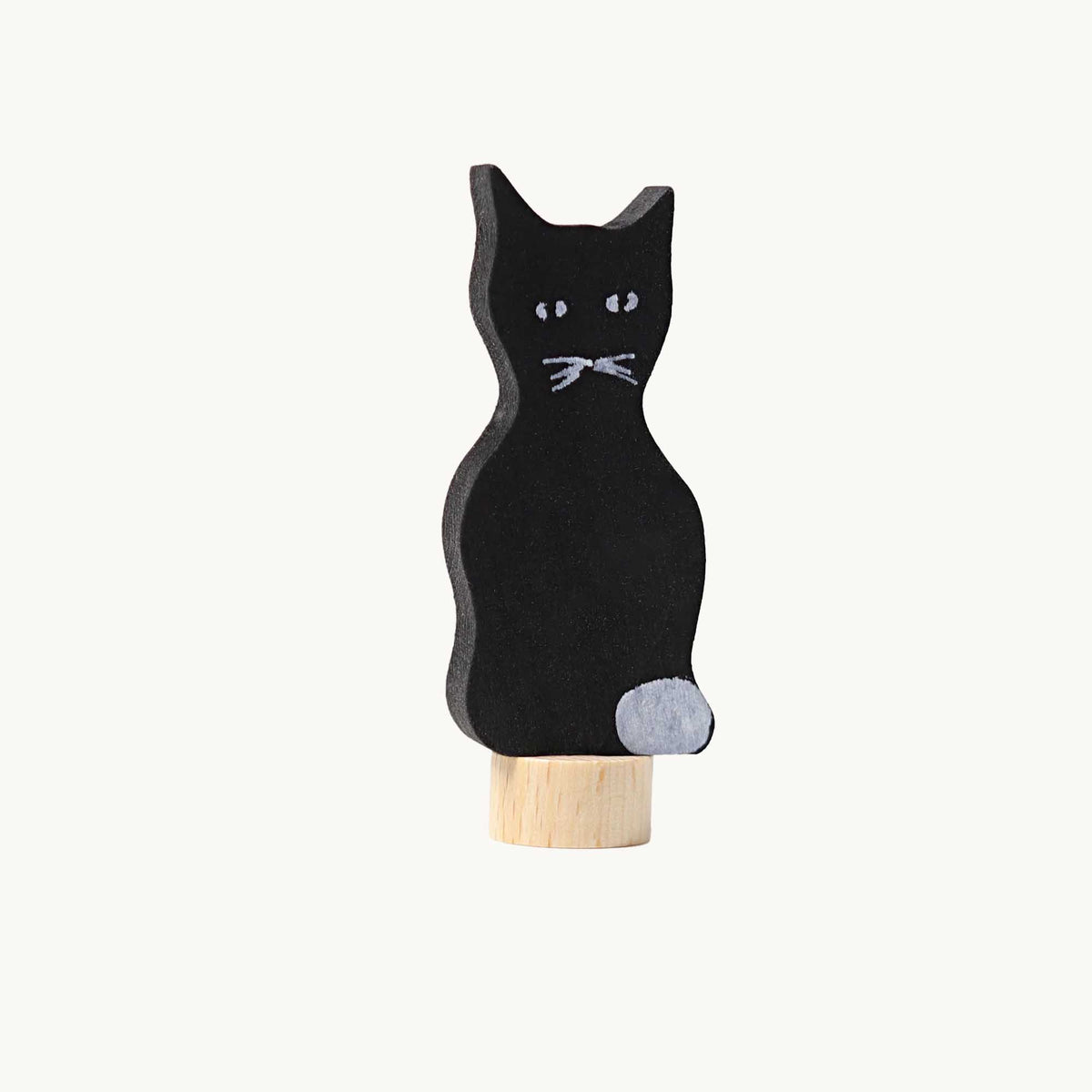 Dekorativ træfigur - Sort kat