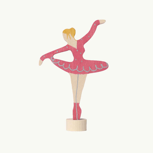 Dekorativ træfigur - Ballerina, pink