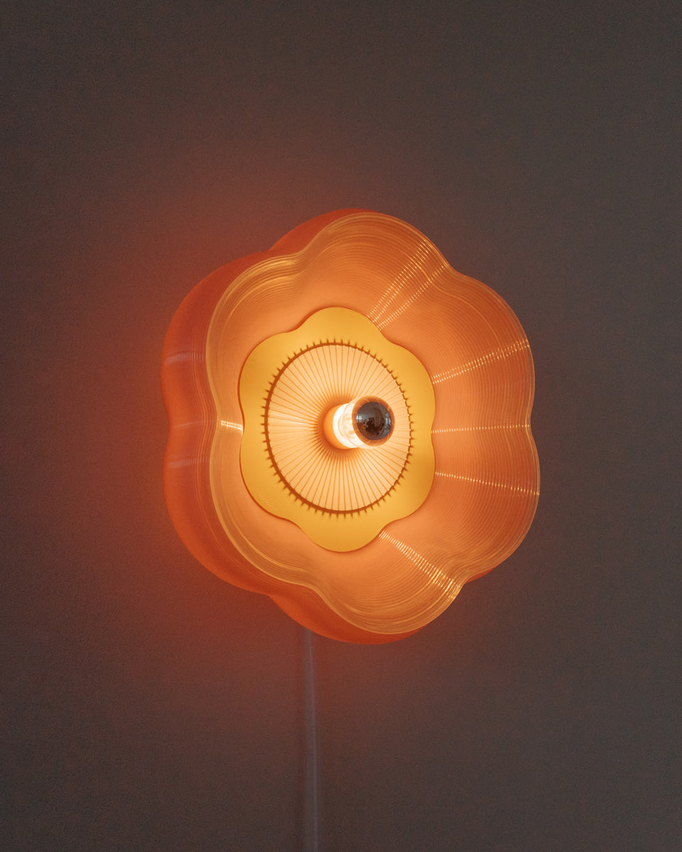 Bioplast blomsterlampe - lys rosa/lysegul