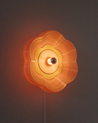 Bioplast blomsterlampe - lys rosa/lysegul