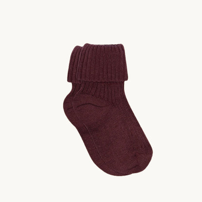 Rib strømper i bomuld - Grape Skin