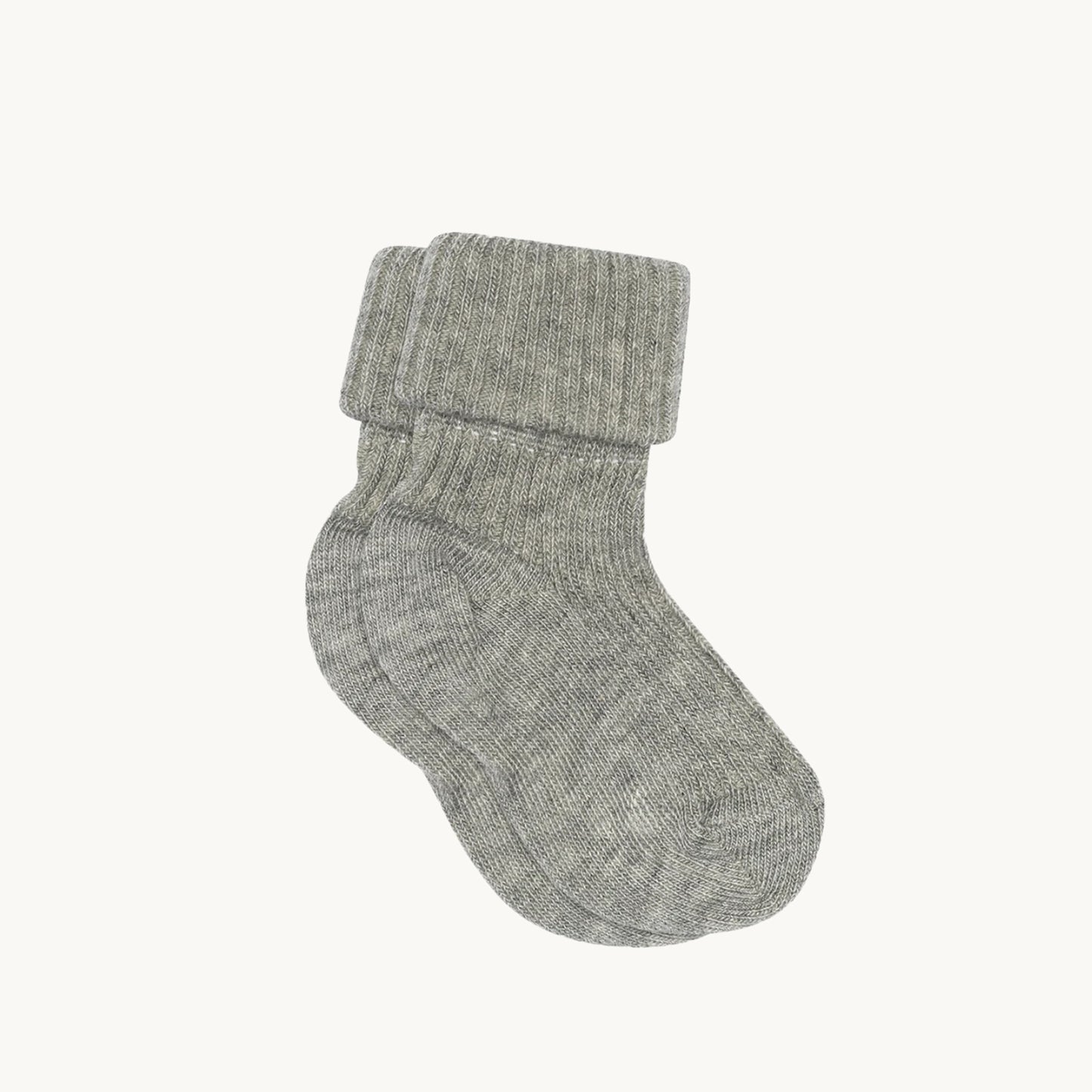 Rib strømper i bomuld - Grey Melange