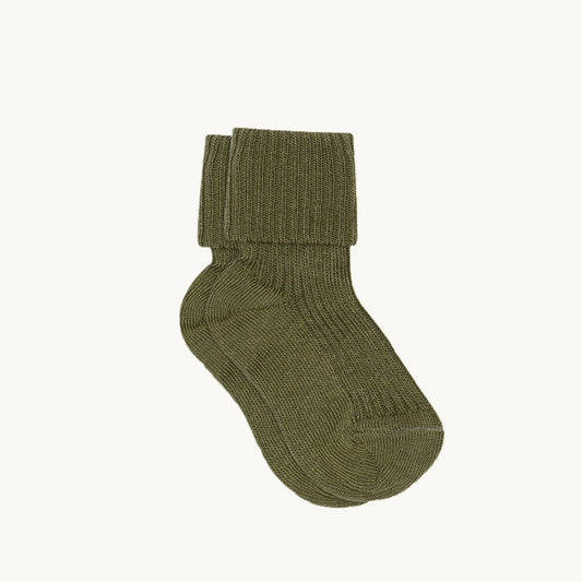 Rib strømper i bomuld - Olivine