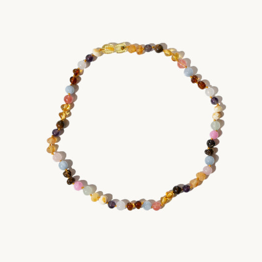 Rainbow halskæde - Natursten