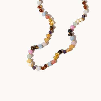 Rainbow halskæde - Natursten