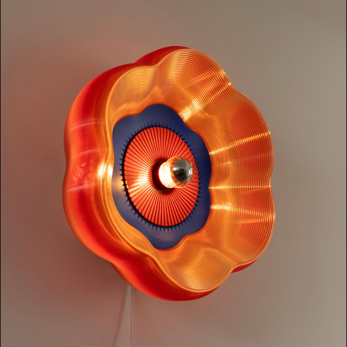 Bioplast blomsterlampe - Rød/Blå